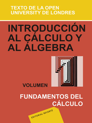 cover image of Introducción al cálculo y al álgebra. Fundamentos del cálculo